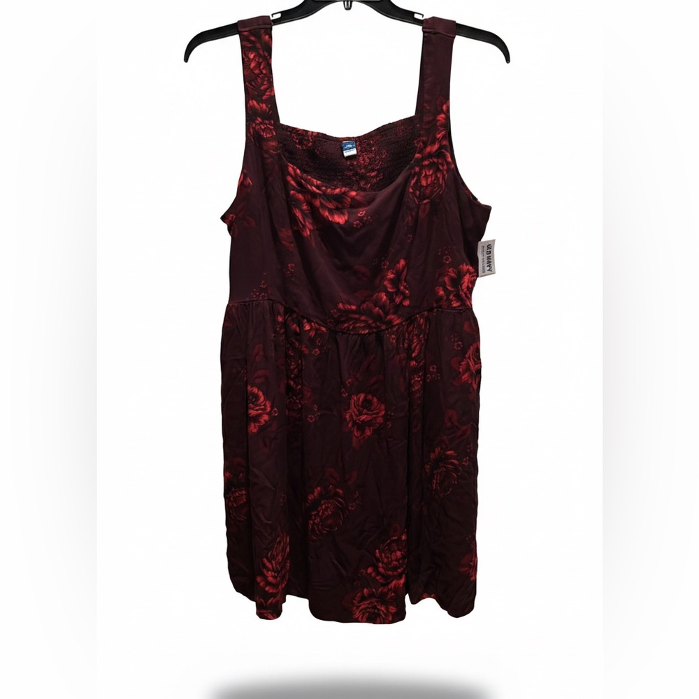 Old Navy Burgundy Floral Fit & Flare Mini Dress XXL Petite NWT
